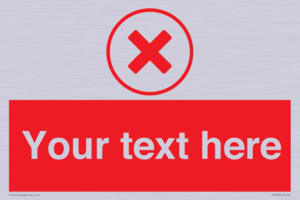 Custom red background, red cross in circle sign